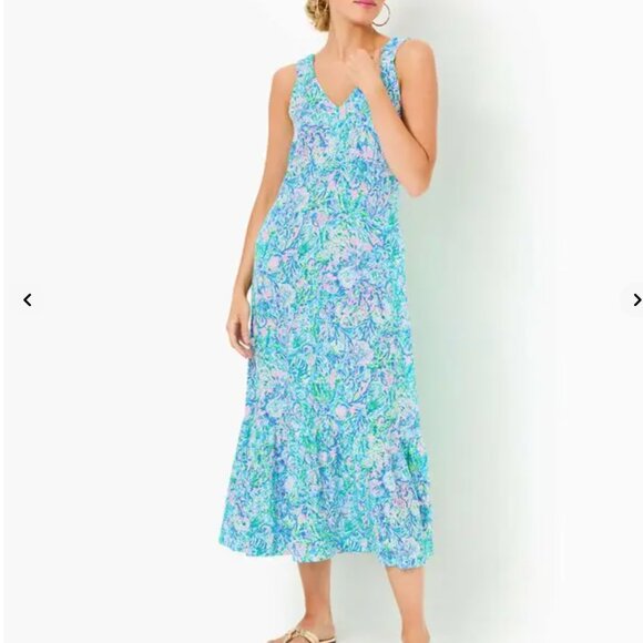 NWT Lilly Pulitzer Madsen V-Neck Midi Dress Soleil It on Me Size Medium - Picture 4 of 16